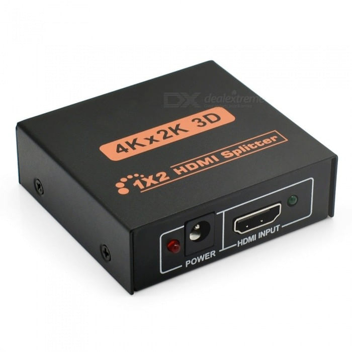 Hdmi Splitter 1x2 1.4 Full Hd 4k Multiplica Señal Conecta 2 tv - negro