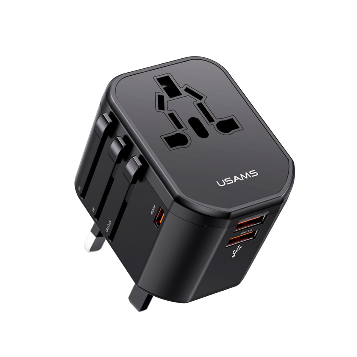 Adaptador Universal T59 USB Dual + Type-C 20W Negro