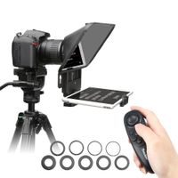 Teleprompter T3 Desview para smartphones, ipad, tablet, diseño de soporte y doble zapata, negro