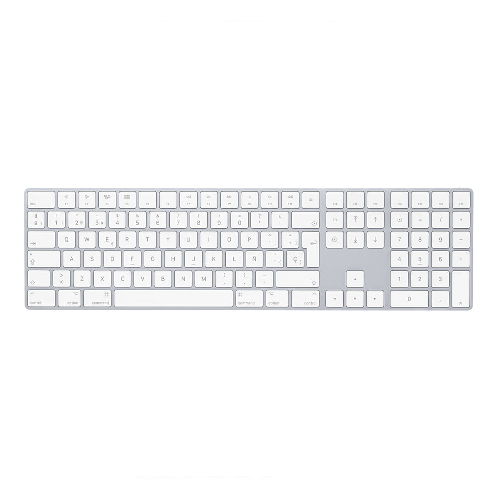 Imagen 1 del producto Teclado inalámbrico Apple Magic Keyboard Wireless, bluetooth, teclado numérico, recargable, layout español, plateado