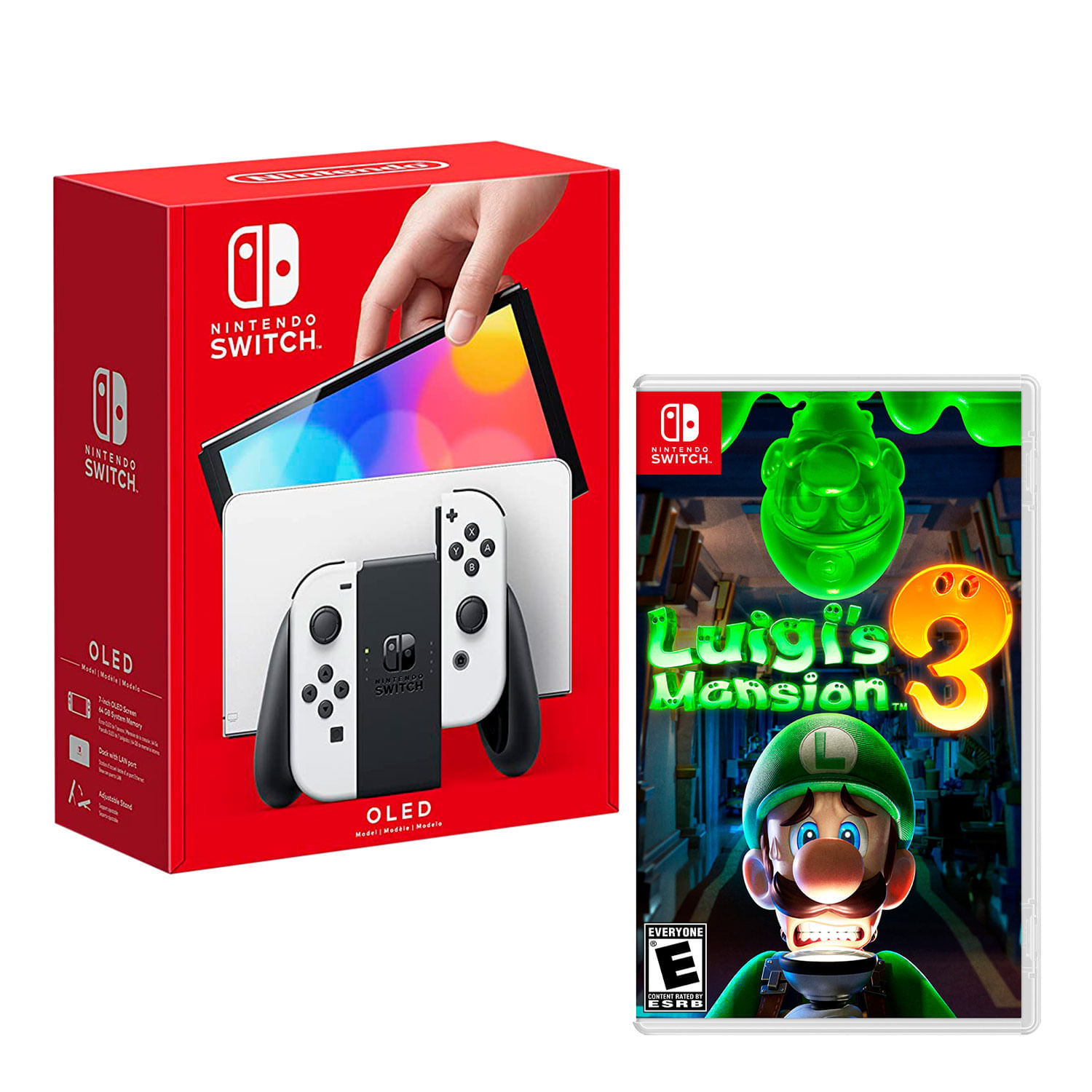 Consola Nintendo Switch Oled 64GB, blancoo + Luigis Mansion 3