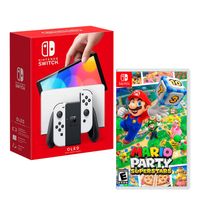 Consola Nintendo Switch Oled 64GB, blanco + Juego Mario Party Superstars