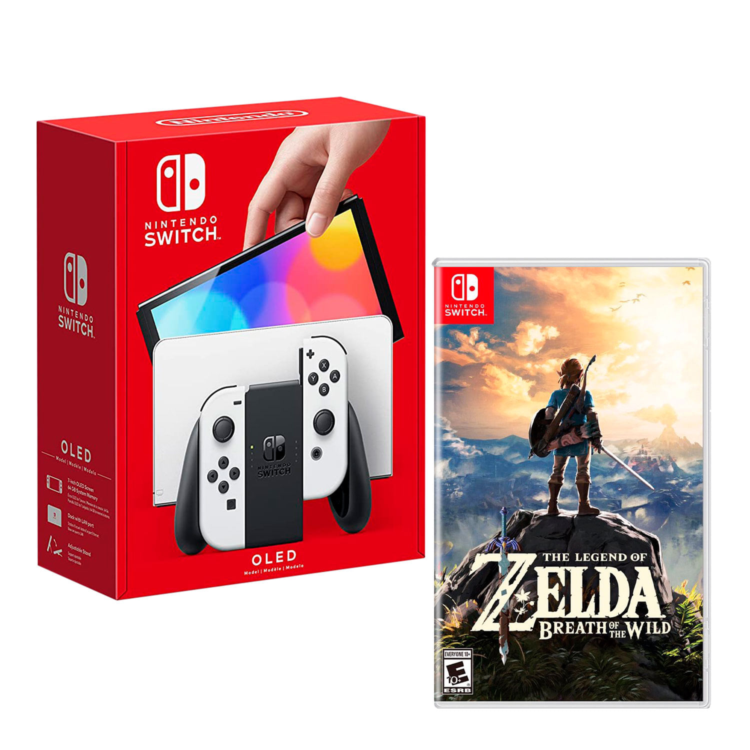 Consola Nintendo Switch Oled 64GB, blanco + Zelda Breath of the Wild