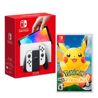 Consola Nintendo Switch Oled 64GB, blanco + Juego Pokemon let's go Pikachu