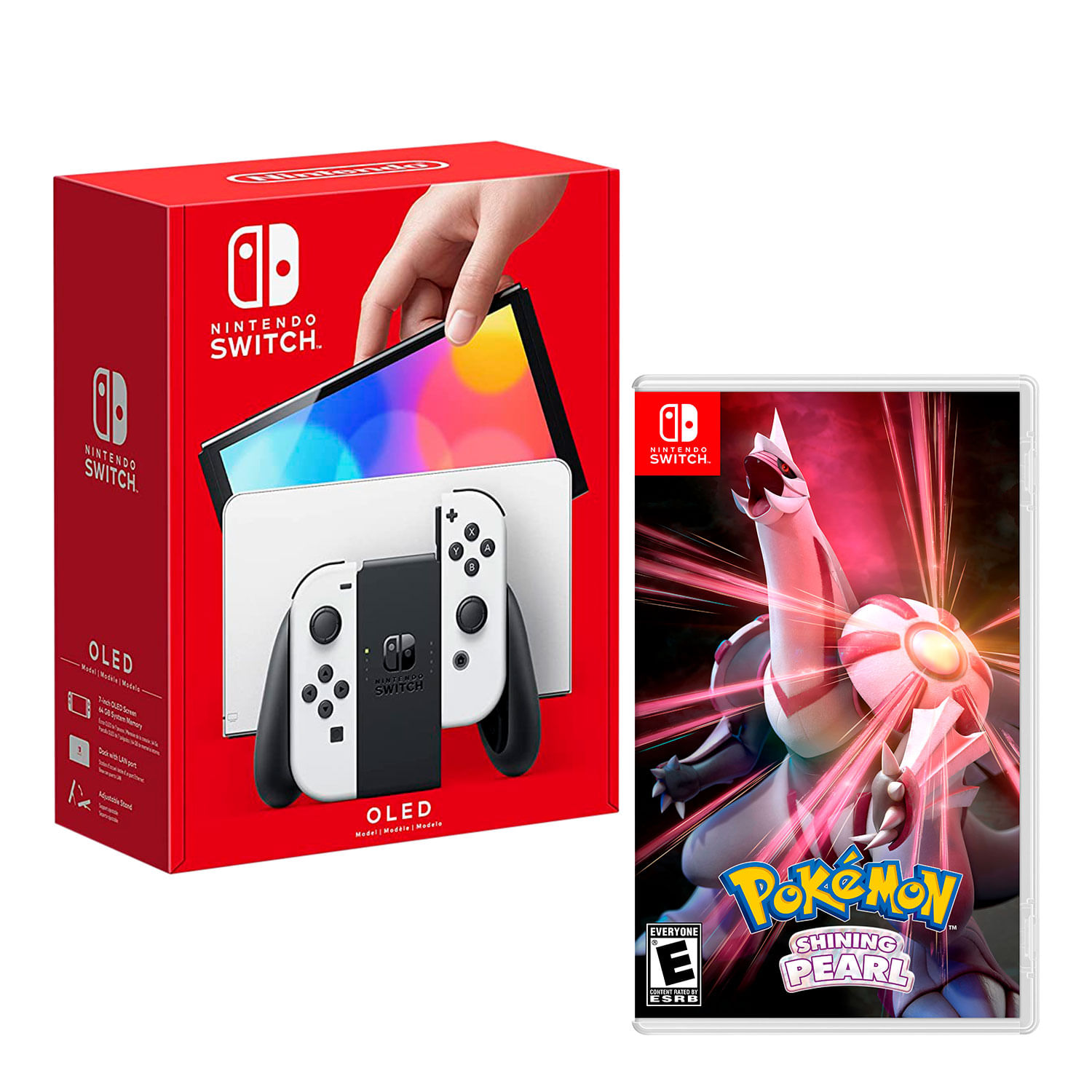 Consola Nintendo Switch Oled 64GB, blanco + Pokemon Shining Pearl