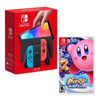Consola Nintendo Switch Oled 64GB, neón rojo y azul + Juego Kirby Star Allies