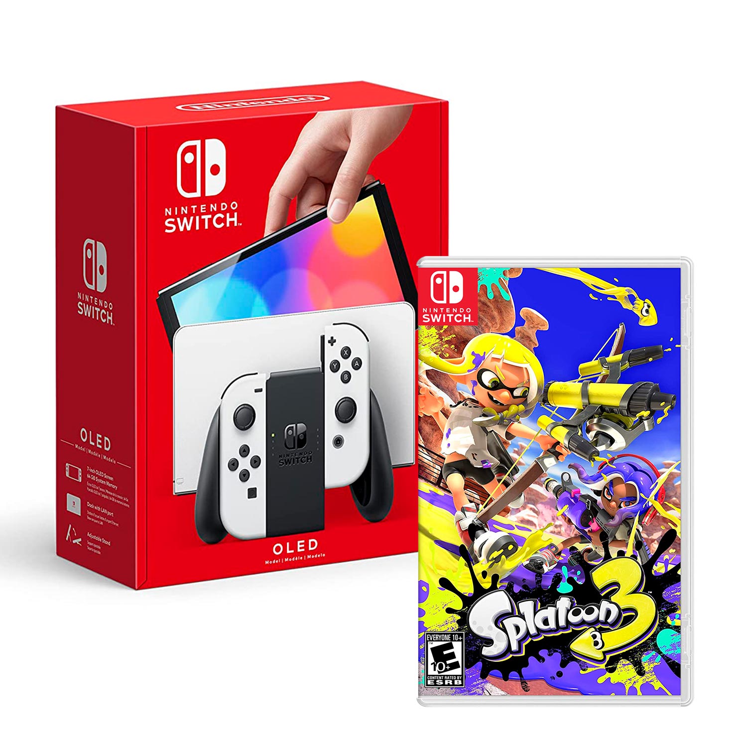 Consola Nintendo Switch Oled 64GB, blanco + Juego Splatoon 3