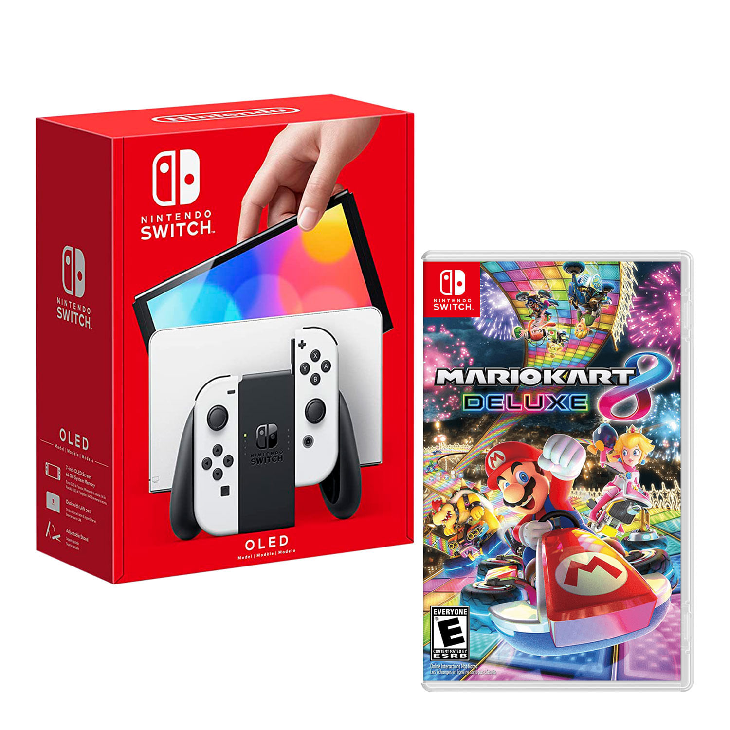 Consola Nintendo Switch Oled 64GB, blanco + Mario Kart 8