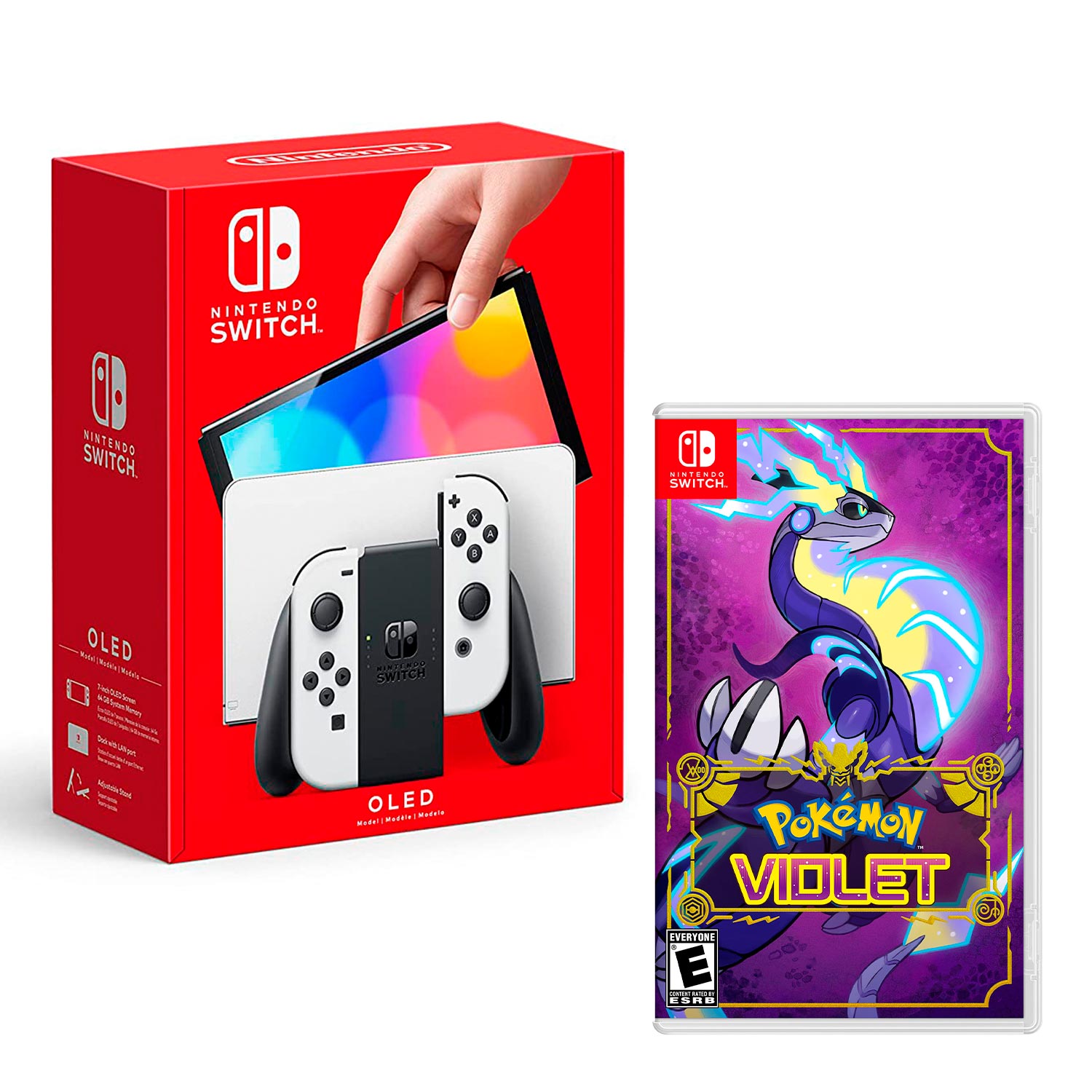Consola Nintendo Switch Oled 64GB, blanco + Juego Pokémon Violet
