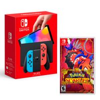 Consola Nintendo Switch Oled 64GB, neón rojo y azul + Juego Pokémon Scarlet