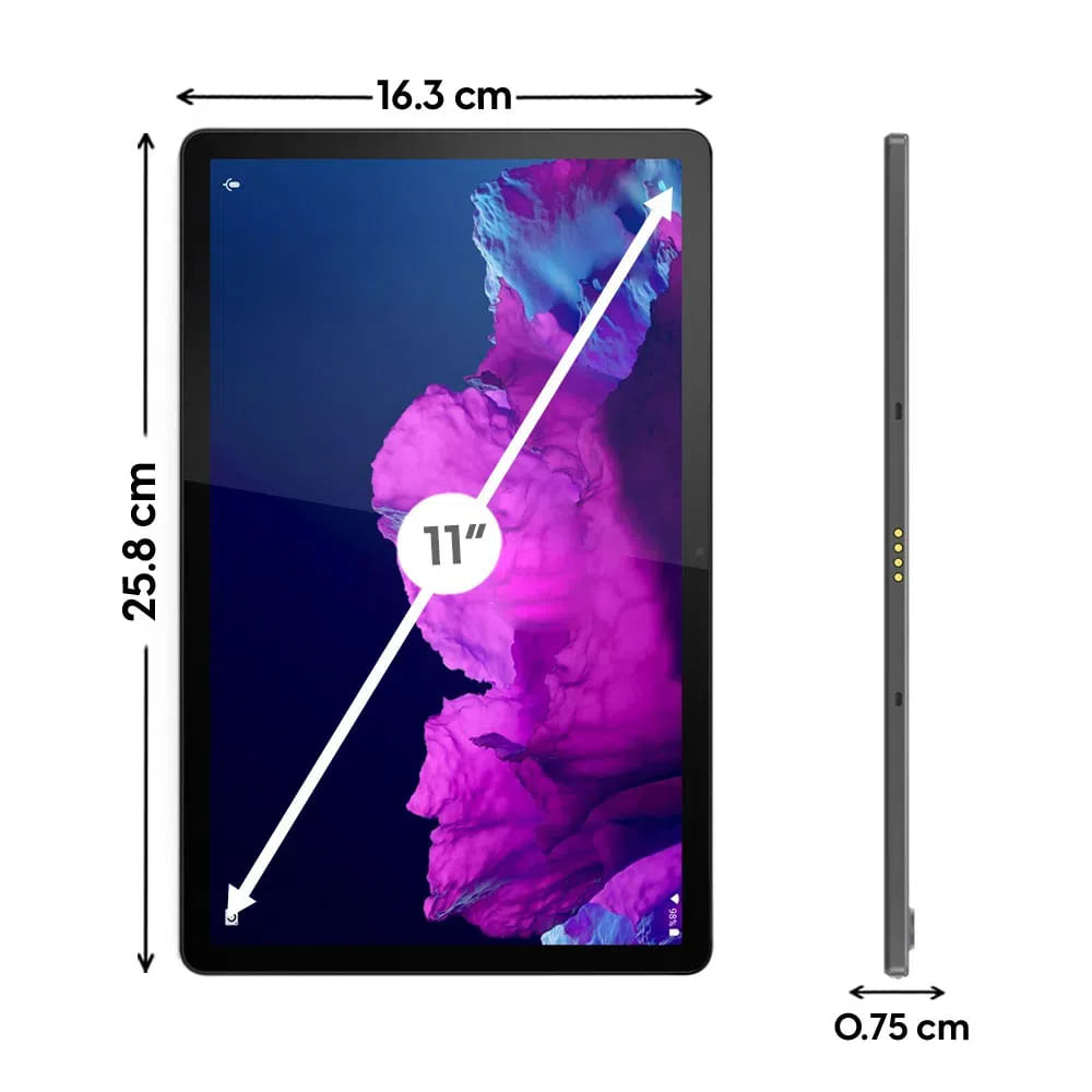 Imagen 2 del producto Tablet Lenovo Tab P11, 11"" 128GB, 6GB RAM, cámara principal 13MP y frontal 8MP, Snapdragon, gris + Keyboard Pack + Precision Pen 2 (reempacado)