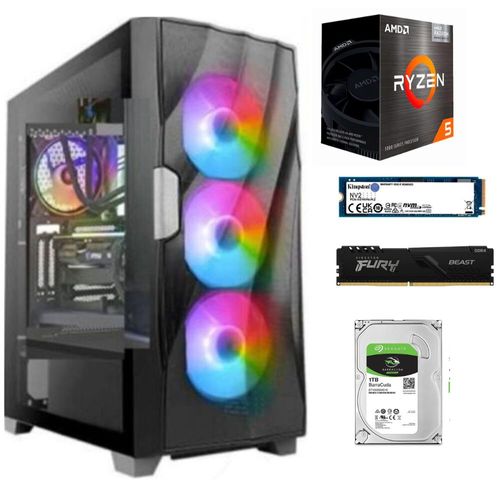 PC Gamer Intel RYZEN 5-5600GT + RAM 16GB + Disco 1TB + SSD 500GB + FreeDos + Case Gamer