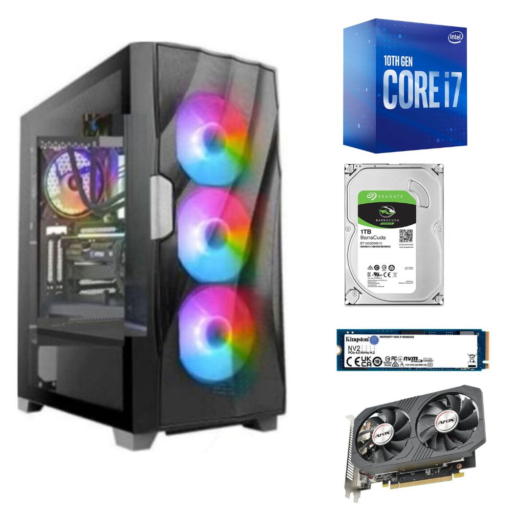 PC Gamer Core i7-10TH Ram 16GB Disco 1TB SSD 480GB VIDEO RX 550 4GB CASE GAMER