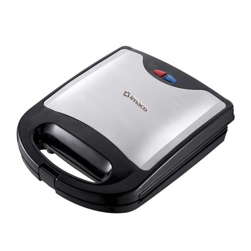Sandwichera Imaco IST1004S 1000w, capacidad para 4 panes, placas antiadherente, negro