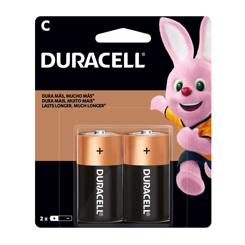 Pilas alcalinas Duracell tipo C x2 1.5V