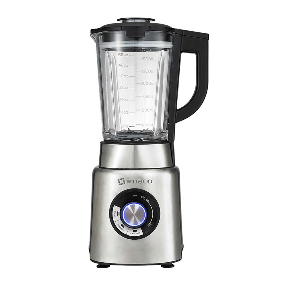 Licuadora Imaco BLS1417 1400w,  3 velocidades, vaso de vidro 1.7 litros, plateado