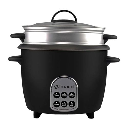 Olla arrocera Imaco RCM18N 700w, 1.8 litros, cuerpo de metal, negro