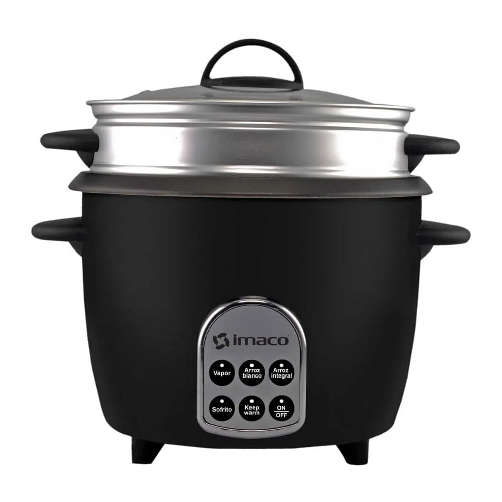 Olla arrocera Imaco RCM18N 700w, 1.8 litros, cuerpo de metal, negro