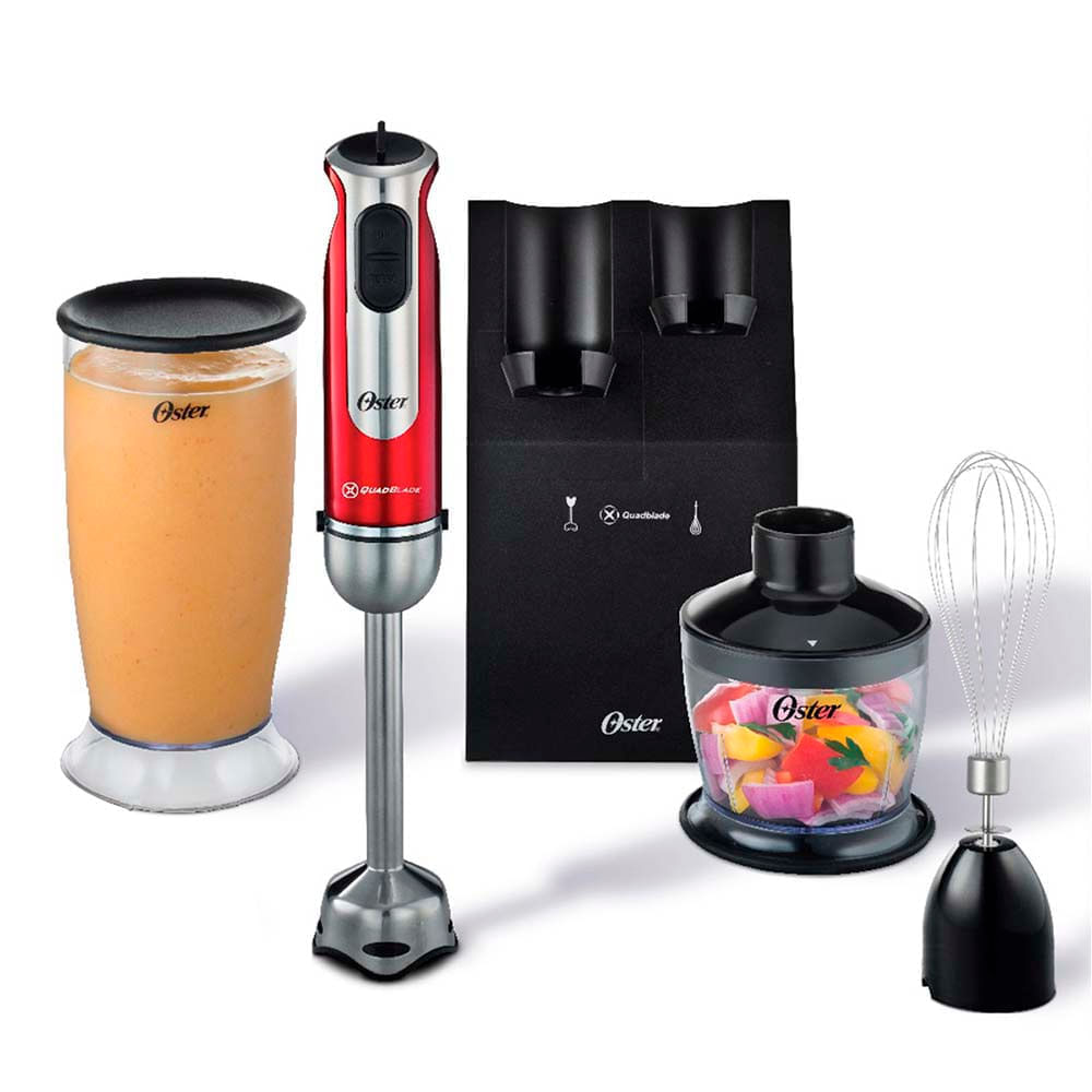 Batidora de inmersión Oster, 550 w, rojo