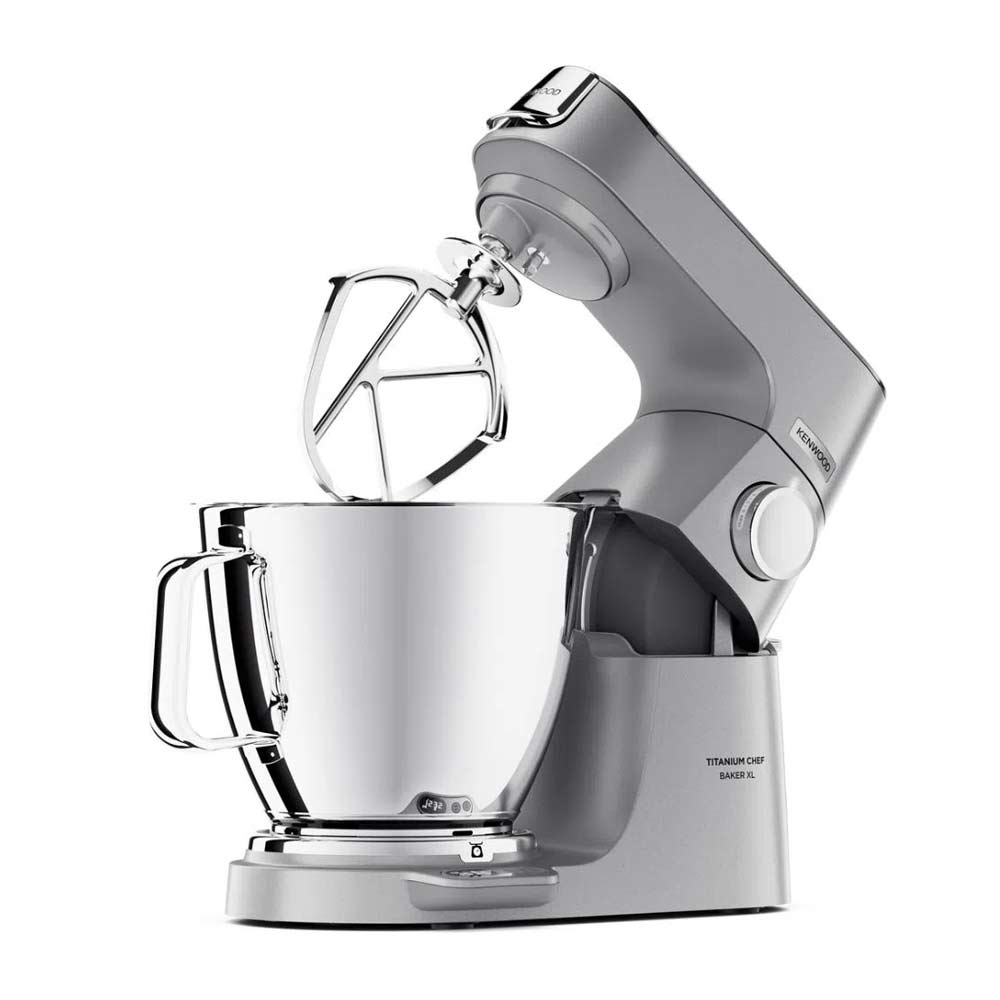 Batidora Kenwood Titanium Chef Baker XL 1200w, múltiples + pulso, tazón de 7 y 5 litros, plateado
