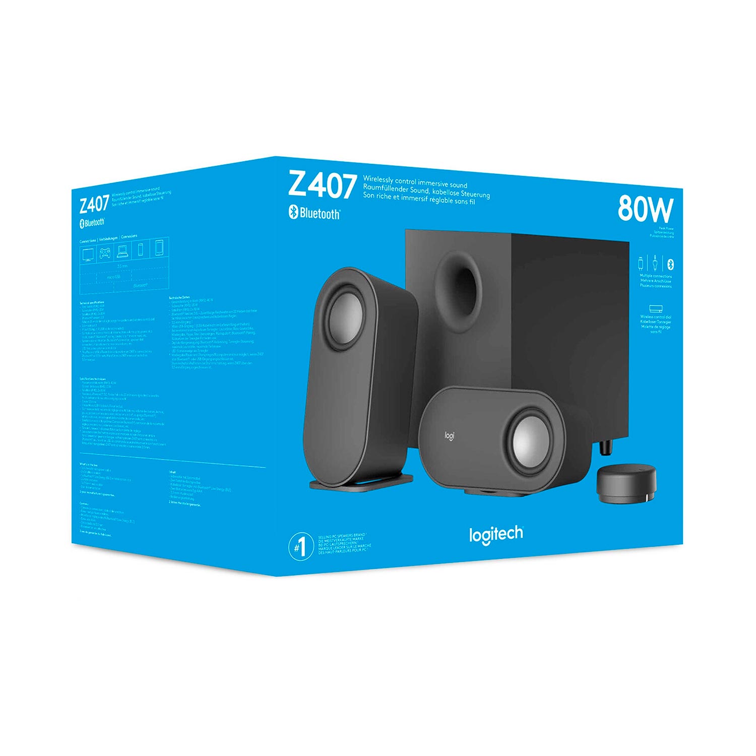 Parlante Logitech Wireless Z407 2.1 40W Black