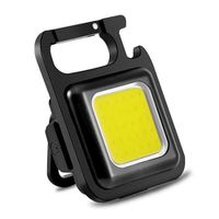 Mini linterna tipo llavero con imán, 3 modos de luz, negro