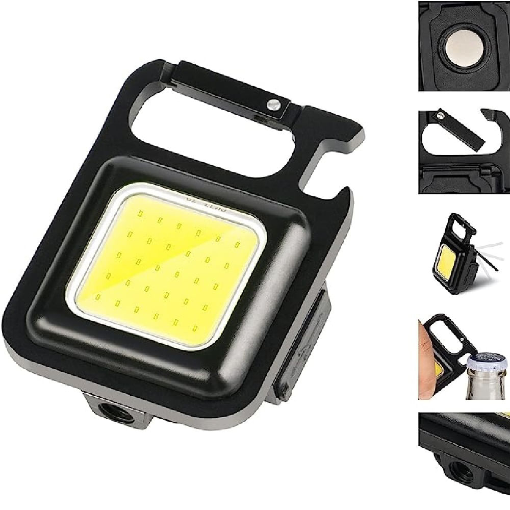 Imagen 2 del producto Mini linterna tipo llavero con imán, 3 modos de luz, negro