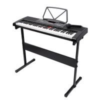 Órgano electrónico portable Decibel KL-97 pantalla led, 61 teclas, 255 timbres, incluye soporte y micrófono, negro