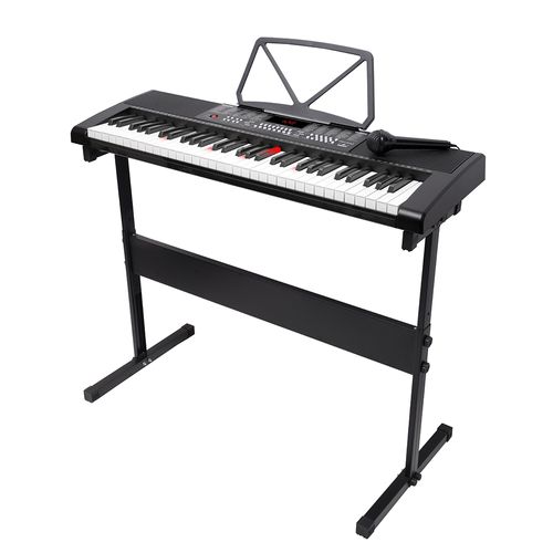 Órgano electrónico portable Decibel KL-97 pantalla led, 61 teclas, 255 timbres, incluye soporte y micrófono, negro