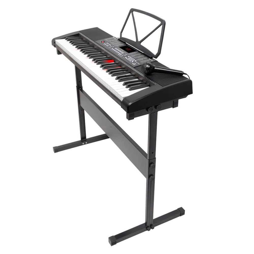 Imagen 2 del producto Órgano electrónico portable Decibel KL-97 pantalla led, 61 teclas, 255 timbres, incluye soporte y micrófono, negro