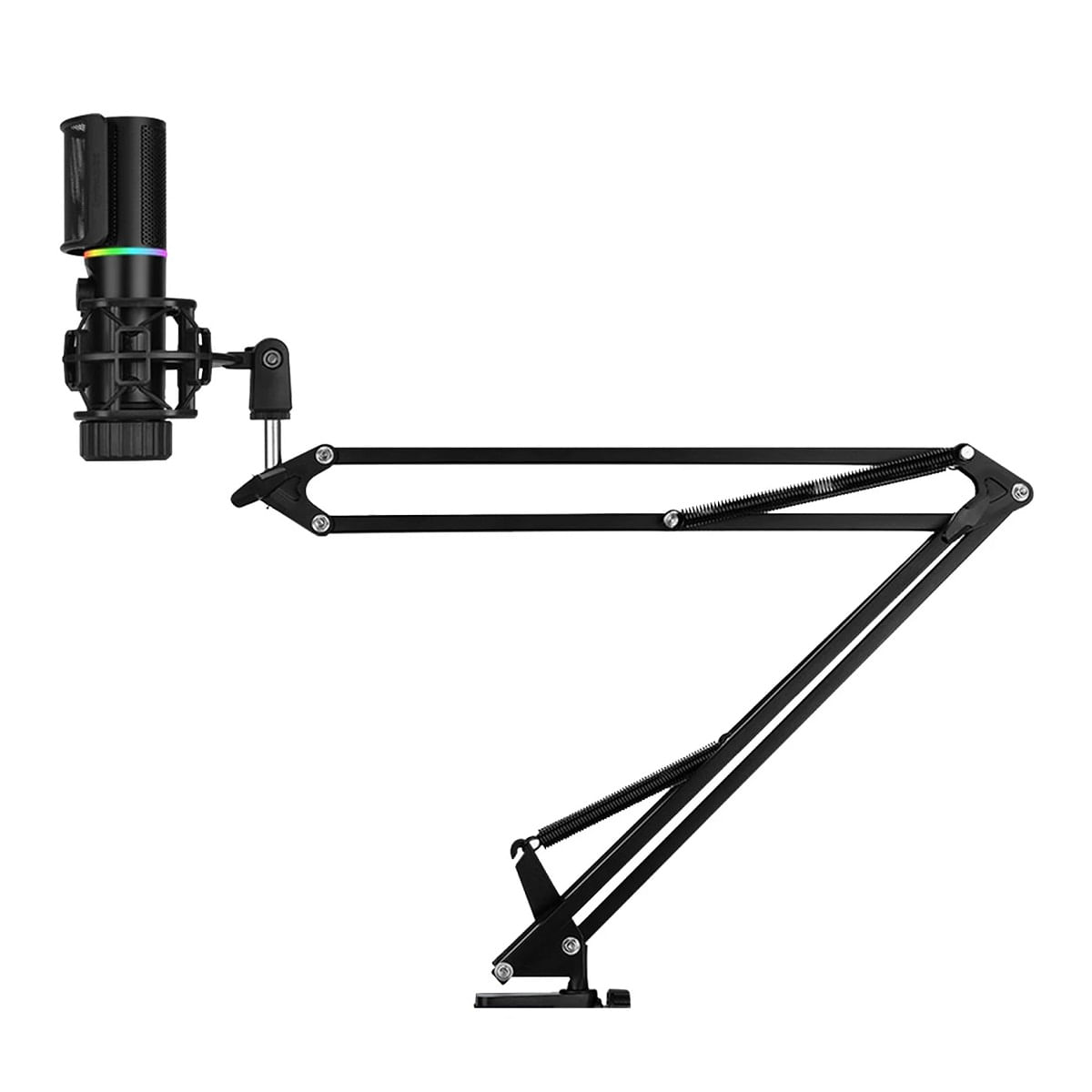 Micrófono Streamplify MIC Arm, cardioide, cable máx. 180cm, luces RGB, negro + Brazo de montaje