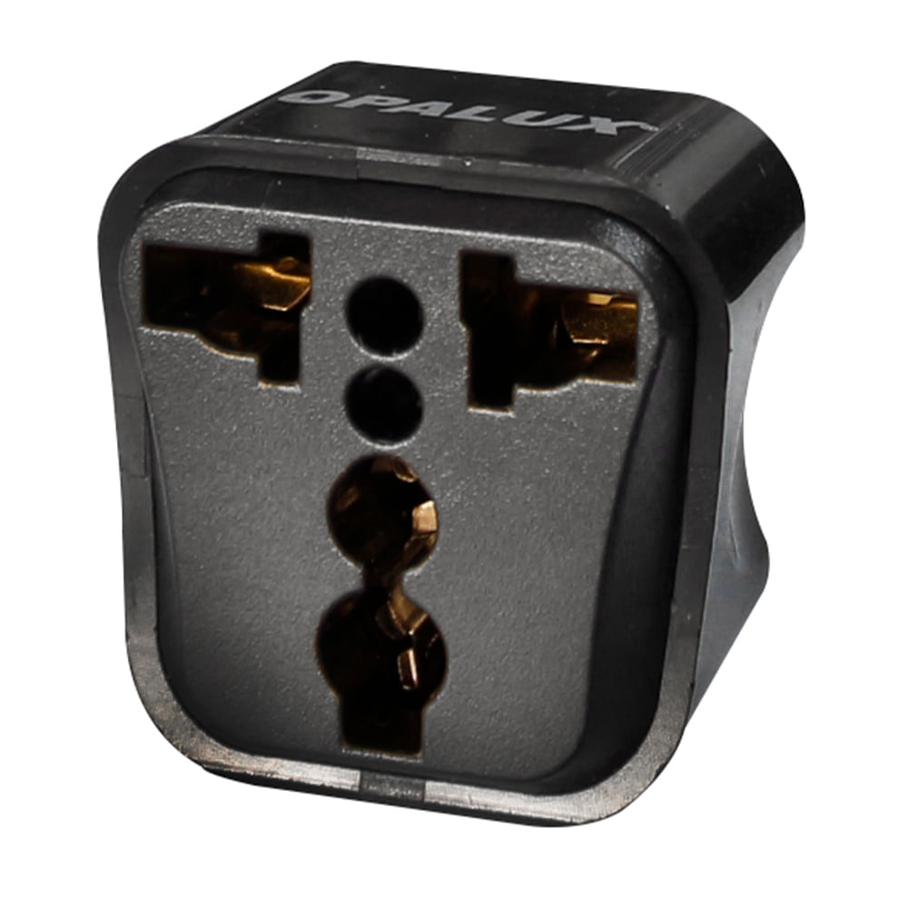 Adaptador de corriente Opalux toma multiple, enchufe plano 10A, 220V AC, negro