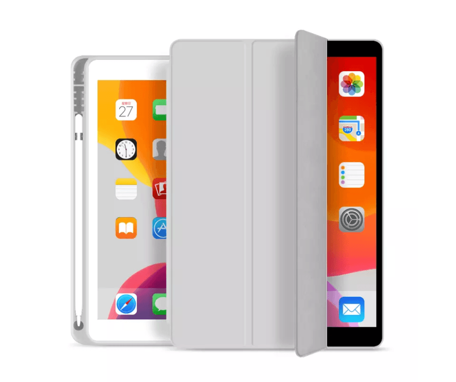 Smart Case iPad 10.2 (7ma 8va y 9na Gen) con portapencil, blanco humo