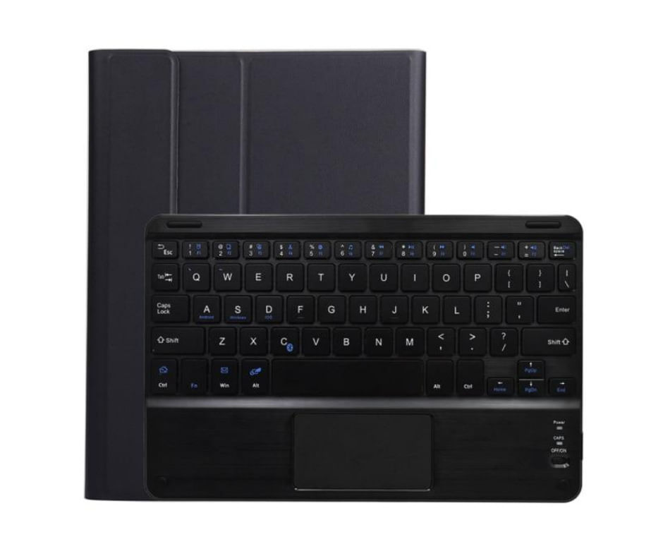 Case con Teclado TouchPad para iPad 10.2 7ma8va9na Gen con portapencil, color negro