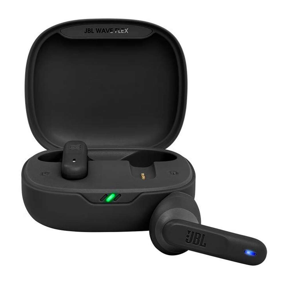 Audífonos bluetooth True Wireless JBL Wave Flex resistente al agua IP54 duración máx. 32 horas con estuche de carga control de música y llamadas negro