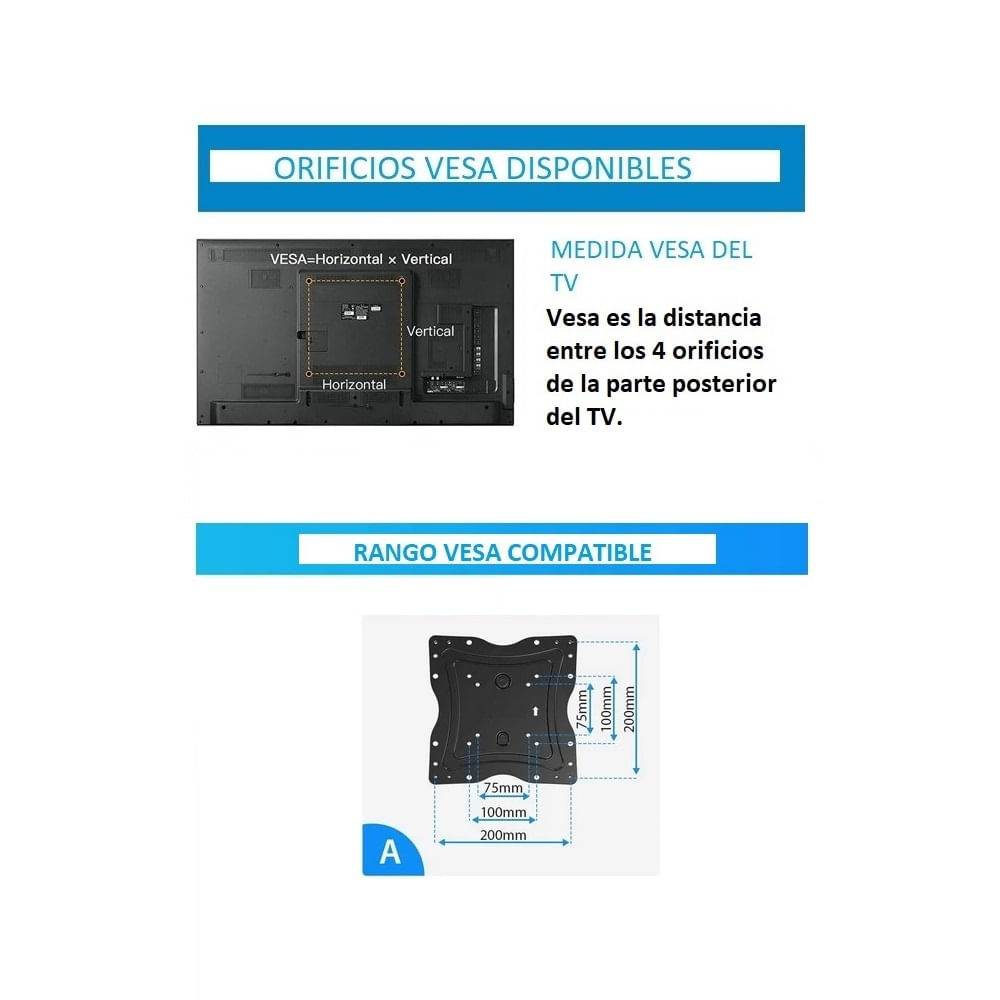 Imagen 2 del producto Rack para TV Expo Rak F2M-20, 26""-43"", soporte movible 2 giros FLEX, VESA 75x75 a 200x200 mm, negro