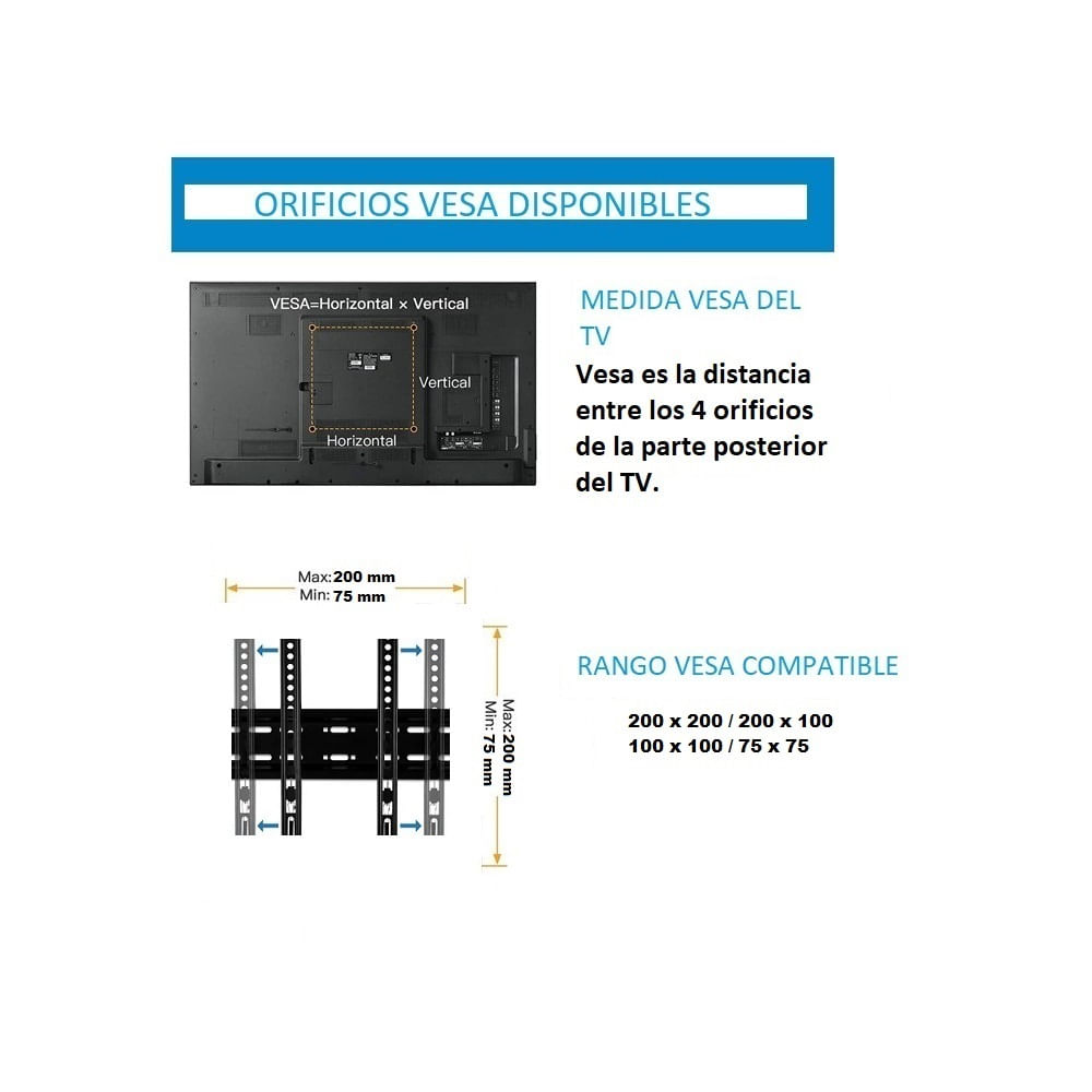 Imagen 2 del producto Rack para TV Expo Rack F2M-20R, 15""-43"", soporte móvil 2 giros, plegable, VESA 75x75 a 200x200 mm, negro
