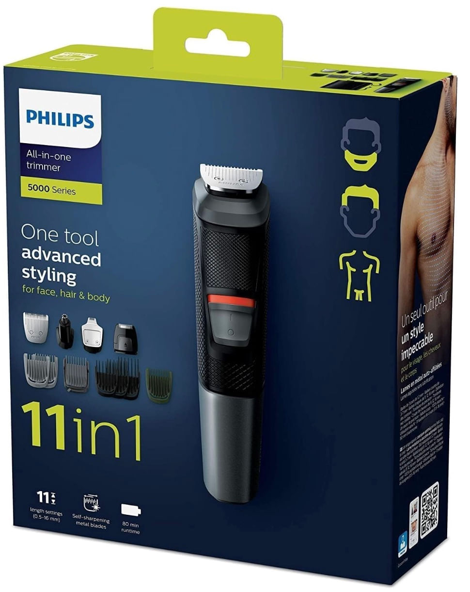 Imagen 2 del producto Kit recortador de barba, cuerpo y cabello Philips MG5730 cuchillas de acero inoxidable, 11 piezas