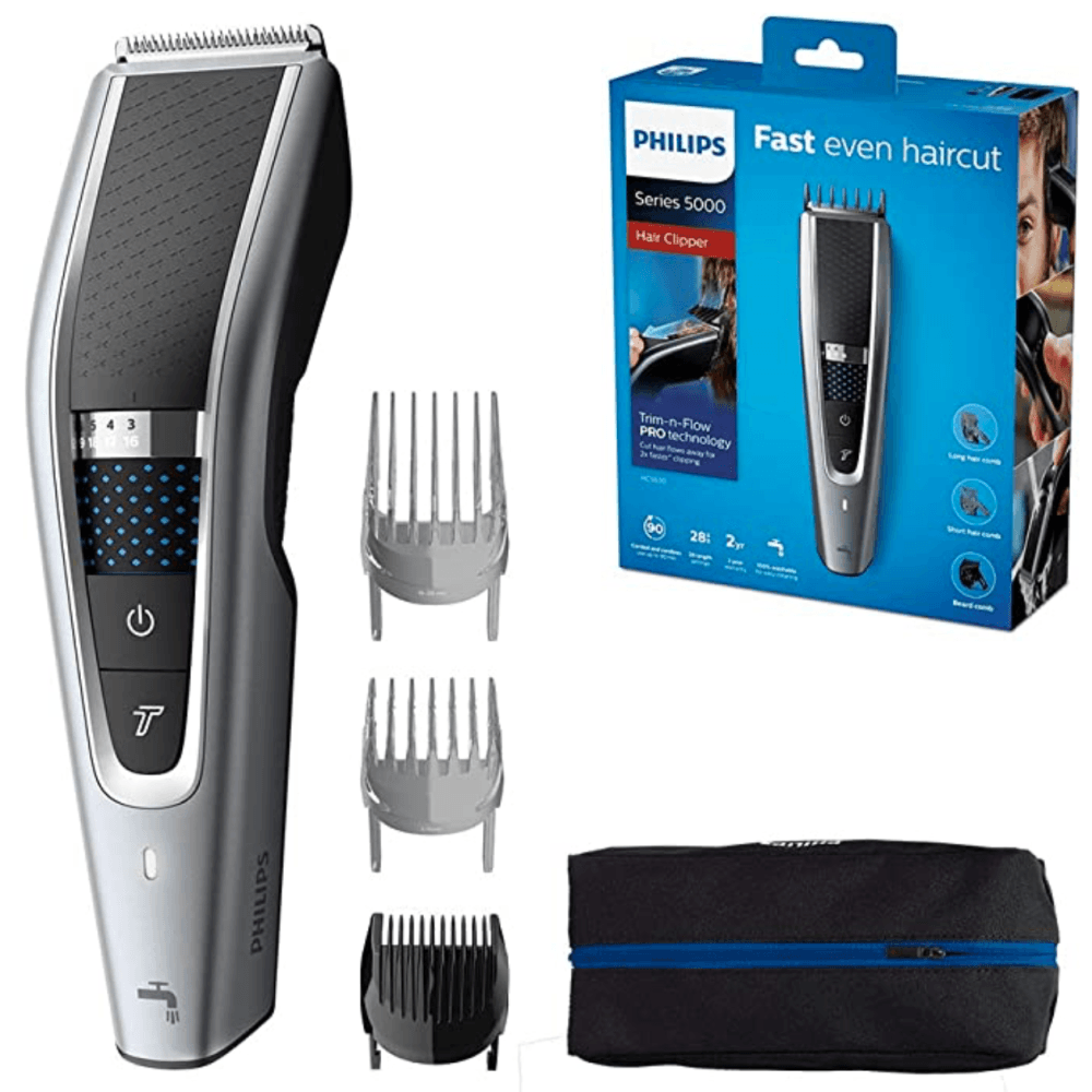Recortador de cabello Philips HC5630 28 posiciones, inalámbrico, DualCut, plateado