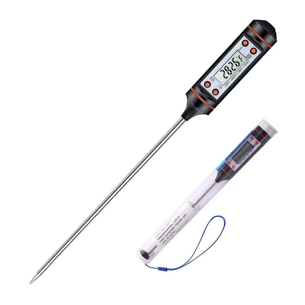 Termómetro digital Genérico S0341M1  temperaturas -50 °C + 300 °C, 38.5 cm, usa batería, negro