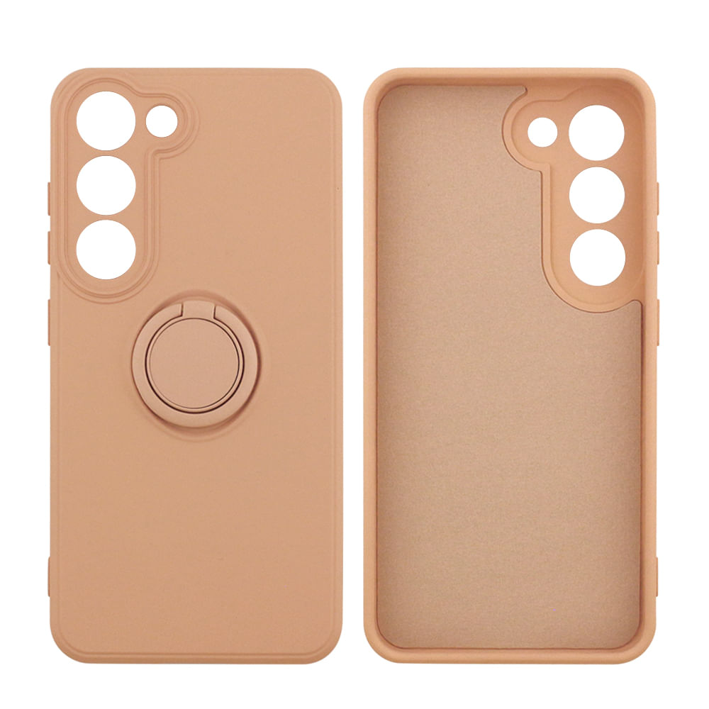Imagen 2 del producto Case para Samsung Galaxy S23 con anillo de soporte, amortiguador de choques, protección de cámaras, rosado