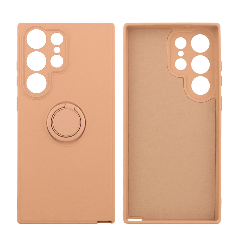 Imagen 2 del producto Case para Samsung Galaxy S23 Ultra con anillo de soporte, amortiguador de choques, protección de cámaras, rosado