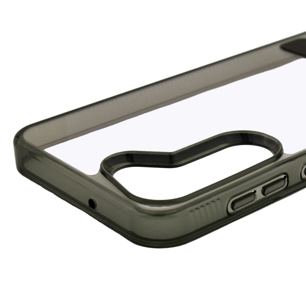 Imagen 2 del producto Case para Samsung S23+ con soporte negro, amortiguador de choques, transparente