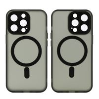 Case para iPhone 13 Pro con MagSafe para carga inalámbrica, para accesorios magnéticos, rígido, mate traslúcido negro