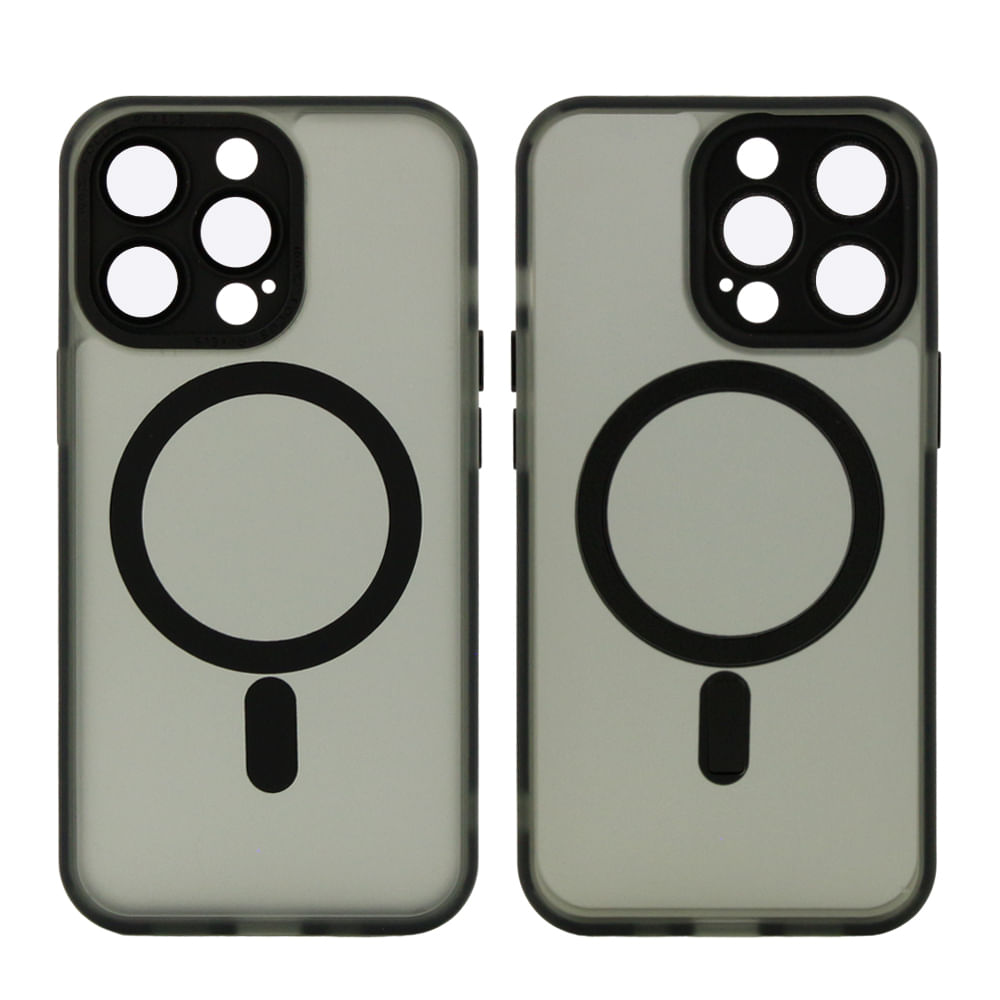 Case para iPhone 13 Pro con MagSafe para carga inalámbrica, para accesorios magnéticos, rígido, mate traslúcido negro