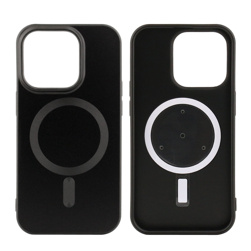 Imagen 2 del producto Case para iPhone 14 Pro con MagSafe para carga inalámbrica, para accesorios magnéticos,TPU rígido, metalizado negro