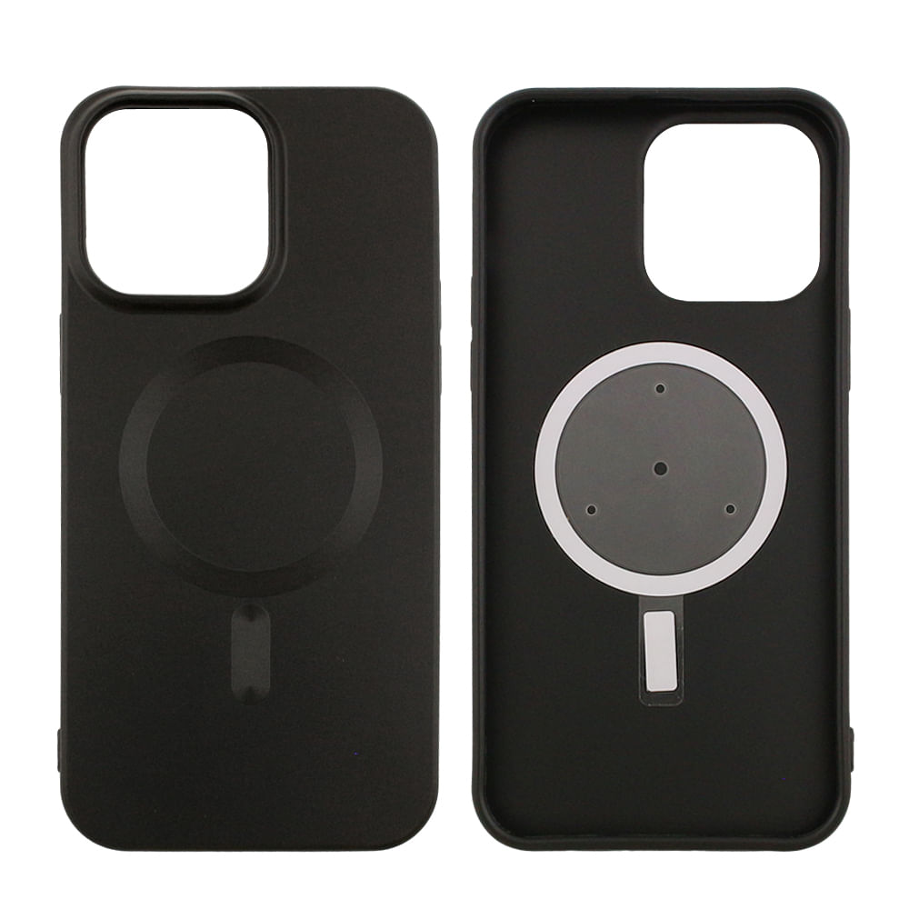 Imagen 2 del producto Case para iPhone 14 Pro Max con MagSafe para carga inalámbrica, para accesorios magnéticos,TPU rígido, metalizado mate negro