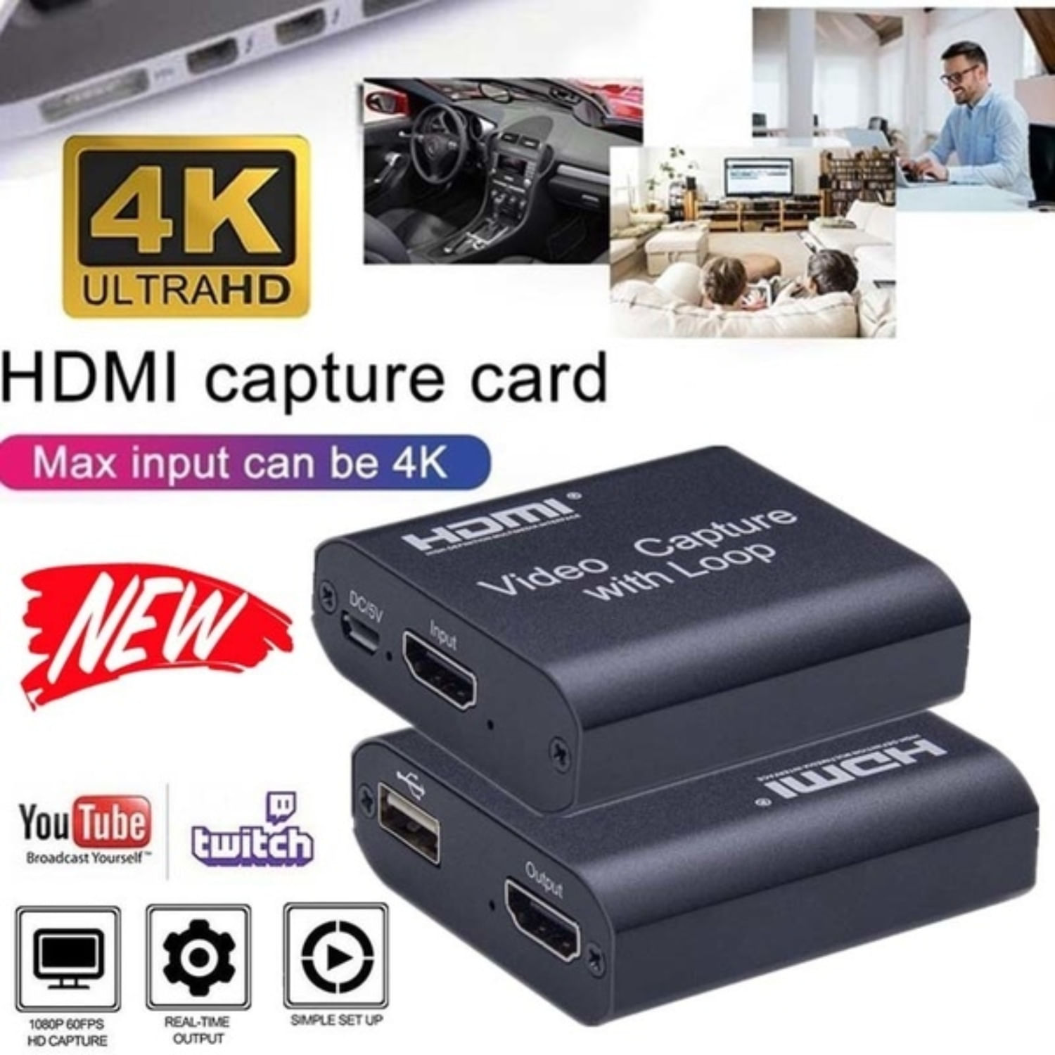 Imagen 2 del producto Capturadora de video Usb 2.0 Hdmi Capture Con Loop Out 4k 2k