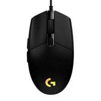 Reacondicionado: Mouse gamer alámbrico Logitech G203 Lightsync, conexión usb, 8000 dpi, 6 botones, luces RGB, negro