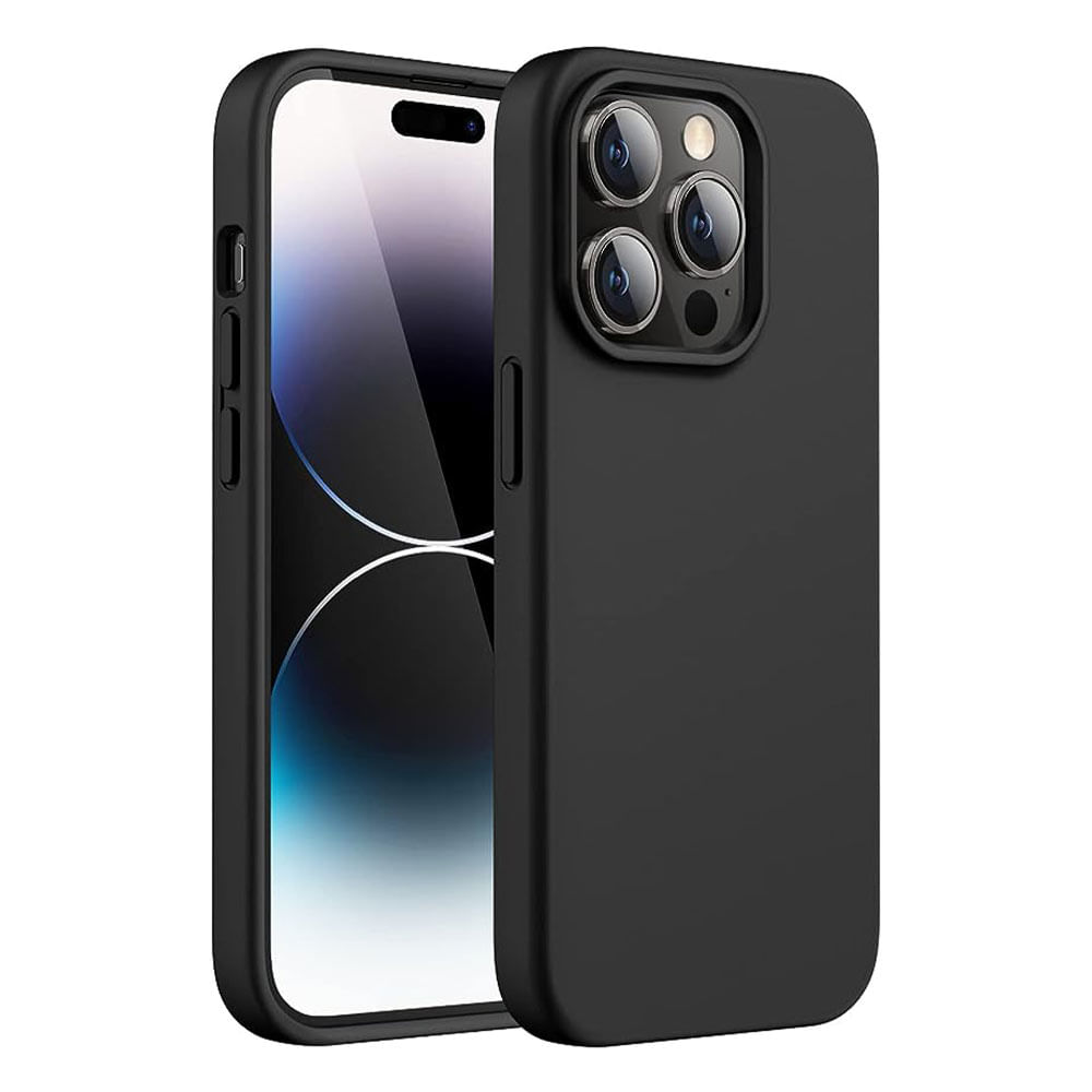 Case para iPhone 14 Pro, amortiguador de choques, protección de cámaras, negro